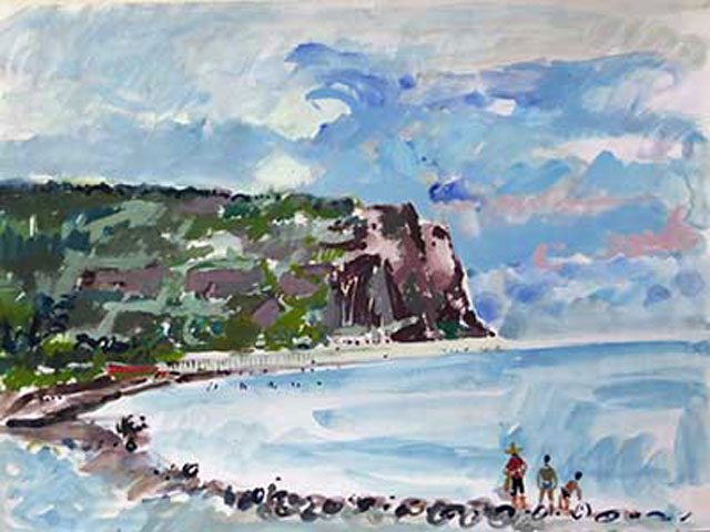 5-N1233_St-Denis_Le Cap Bernard_La Réunion 1984_Aquarelle 65x50